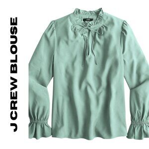 J Crew Gathered Ruffle Drapey Top